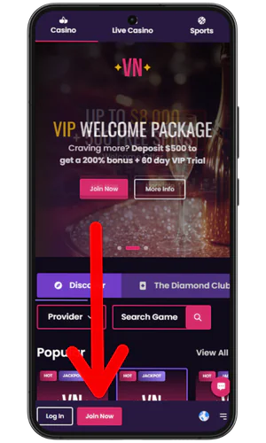 Join Now Button VegasNow
