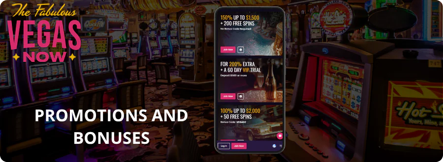 Promotions and bonuses VegasNow